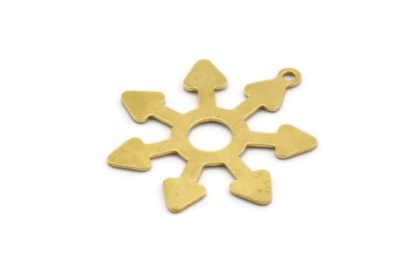 Brass Symmetry Charm, 10 Raw Brass Optical Symmetry Charms With 1 Loop, Earring Charms (26x25x0.60mm) A4954