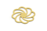 Brass Flower Charm, 24 Raw Brass Flower Charms, Charm Pendants, Connector Findings (19x18x0.60mm) A4883