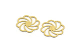 Brass Flower Charm, 24 Raw Brass Flower Charms, Charm Pendants, Connector Findings (19x18x0.60mm) A4883