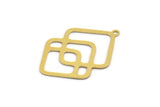 Brass Ethnic Charm, 10 Raw Brass Ethnic Motif Charms With 1 Loop, Earring Charms (34x23x0.60mm) A4895