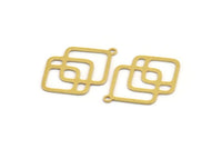 Brass Ethnic Charm, 12 Raw Brass Ethnic Motif Charms With 1 Loop, Earring Charms (28x19x0.60mm) A4860