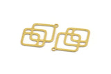 Brass Ethnic Charm, 12 Raw Brass Ethnic Motif Charms With 1 Loop, Earring Charms (28x19x0.60mm) A4860