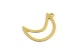 Brass Moon Charm, 24 Raw Brass Crescent Moon Charms With 1 Loop (22x8.5x0.60mm) A4877