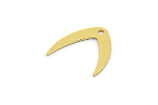 Brass Charm, 24 Raw Brass, Brass Pendants, Charm Pendants, V Shaped Charms, Brass V Shaped Charms With 1 Hole (15x14x0.60mm) A4978