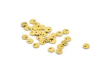 Brass Round Charm, 100 Raw Brass Tiny Round Shaped Charms With 1 Hole, Charm Pendants (5.5x1mm) A4827
