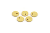 Brass Round Charm, 100 Raw Brass Tiny Round Shaped Charms With 1 Hole, Charm Pendants (5.5x1mm) A4827