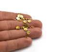 Brass Round Charm, 100 Raw Brass Tiny Round Shaped Charms With 1 Hole, Charm Pendants (5.5x1mm) A4827