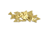 Brass Triangle Charm, 50 Raw Brass Tiny Triangle Charms With 1 Hole (7.5x8.5x0.80mm) A4828