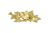 Brass Triangle Charm, 50 Raw Brass Tiny Triangle Charms With 1 Hole (7.5x8.5x0.80mm) A4828
