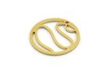 Brass Round Charm, 24 Raw Brass Round Shape Charms With 1 Hole, Charm Pendants (18x0.80mm) A4941