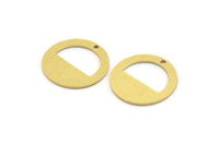 Brass Round Charm, 12 Raw Brass Round Shape Charms With 1 Hole, Charm Pendants (18x0.80mm) A4940