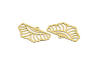 Brass Leaf Charm, 12 Raw Brass Rainbow Patterned Leaf Charms With 1 Loop, Charm Pendants (16x28x0.60mm) A4946