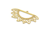 Brass Sun Charm, 8 Raw Brass Sun Charms With 1 Loop, Findings (40x22x0.60mm) A4944