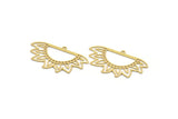 Brass Sun Charm, 8 Raw Brass Sun Charms With 1 Loop, Findings (40x22x0.60mm) A4944