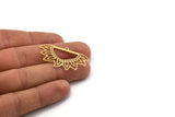 Brass Sun Charm, 8 Raw Brass Sun Charms With 1 Loop, Findings (40x22x0.60mm) A4944