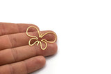 Brass Butterfly Charm, 12 Raw Brass Butterfly Shaped Charms, Earring Findings (30x37x0.80mm) A4934