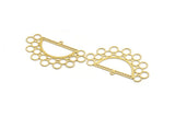 Brass Semi Circle Charm, 6 Raw Brass Semi Circle And Circles Shaped Charms With 1 Loop (29x50x0.60mm) A4906