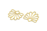 Brass Flower Charm, 12 Raw Brass Flower Charms, Charm Pendants, Findings (28x28x0.60mm) A4905