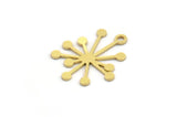 Brass Virus Charm, 24 Raw Brass Virus Shaped Charms With 1 Loop, Earring Charms (19x16x0.60mm) A4939