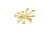 Brass Virus Charm, 12 Raw Brass Virus Shaped Charms With 1 Loop, Earring Charms (27x22.5x0.60mm) A4903