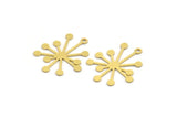 Brass Virus Charm, 12 Raw Brass Virus Shaped Charms With 1 Loop, Earring Charms (27x22.5x0.60mm) A4903