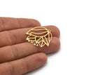 Brass Flower Charm, 10 Raw Brass Flower Charms With 1 Loop, Earring Findings (29x29x0.60mm) A4947