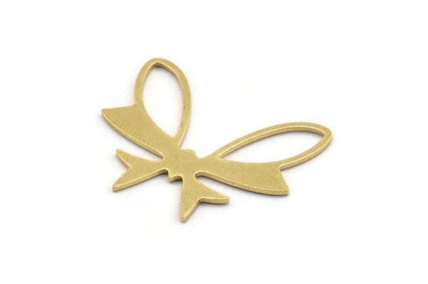 Brass Butterfly Charm, 12 Raw Brass Butterfly Shaped Charms, Earring Findings (22x27x0.80mm) A4936