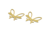 Brass Butterfly Charm, 12 Raw Brass Butterfly Shaped Charms, Earring Findings (22x27x0.80mm) A4936