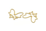 Brass Butterfly Charm, 12 Raw Brass Butterfly Shaped Charms, Earring Findings (24x29x0.80mm) A4935