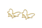 Brass Butterfly Charm, 12 Raw Brass Butterfly Shaped Charms, Earring Findings (24x29x0.80mm) A4935