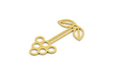 Brass Flower Charm, 12 Raw Brass Flower Charms With 1 Hole, Earring Findings (28x16x0.60mm) A4909