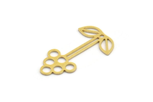 Brass Flower Charm, 12 Raw Brass Flower Charms With 1 Hole, Earring Findings (28x16x0.60mm) A4909