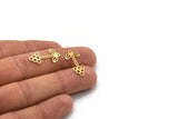 Brass Flower Charm, 24 Raw Brass Flower Charms With 1 Loop, Earring Findings (22x11x0.60mm) A4908