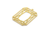 Brass Rectangle Charm, 4 Raw Brass Rectangle Charms With 1 Loop, Earrings, Pendants, Findings (39x30x0.60mm) A4937