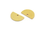 Semi Circle Charm, 24 Raw Brass Half Moon Charms With 1 Hole (13x8x0.80mm) A4986