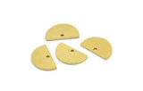 Semi Circle Charm, 24 Raw Brass Half Moon Charms With 1 Hole (13x8x0.80mm) A4986