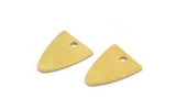 Brass Triangle Charm, 24 Raw Brass Triangle Shaped Charms With 1 Hole, Brass Stamping (14x11x0.80mm) A4988