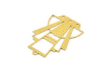 Brass Triangle Charm, 8 Raw Brass Triangle Shaped Charms With 1 Loop And 3 Hole (34x24x0.60mm) A4992