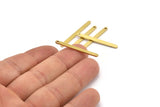 Pirinç Çubuk Charm, 1 Delikli 24 Ham Pirinç Kolye Çubuğu, Bulgular, Küpeler (32x2,5x1 mm) A4618