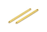 Brass Stick Charm, 12 Raw Brass Necklace Bars With 2 Holes, Findings, Earrings (39x3x1mm) A4617