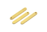 Brass Stick Charm, 24 Raw Brass Necklace Bars With 1 Hole, Findings, Earrings (26x4x1mm) A4615