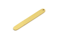 Brass Stick Charm, 8 Raw Brass Necklace Bars With 1 Hole, Findings, Earrings (42x5x1mm) A4614
