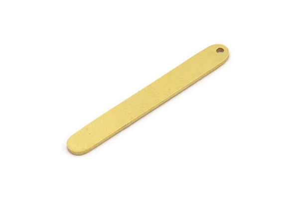 Brass Stick Charm, 8 Raw Brass Necklace Bars With 1 Hole, Findings, Earrings (42x5x1mm) A4614