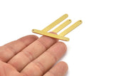 Brass Stick Charm, 8 Raw Brass Necklace Bars With 1 Hole, Findings, Earrings (42x5x1mm) A4614