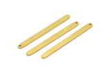Brass Stick Charm, 10 Raw Brass Necklace Bars With 1 Hole, Findings, Earrings (48x4x1mm) A4610