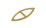 Brass Marquise Charm, 12 Raw Brass Oval Shaped Charms With 1 Hole (39x15x0.80mm) A4999