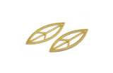 Brass Marquise Charm, 12 Raw Brass Oval Peace Symbols Shaped Charms With 1 Hole (39x15x0.80mm) A5000