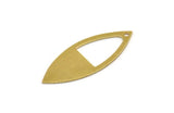 Brass Marquise Charm, 12 Raw Brass Oval Shaped Charms With 1 Hole (39x15x0.80mm) A5001