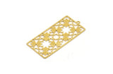 Brass Rectangle Charm, 4 Raw Brass Rectangle Charms With 1 Loop, Earrings, Pendants, Findings (48x23x0.60mm) A4812