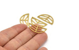 Semi Circle Charm, 12 Raw Brass Half Moon Charms With 1 Hole (28x13x1mm) A4850